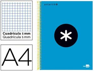 Cuaderno Espiral 5X5 mm A4 Antartik Micro 120 Hj 100 Gr Azul
