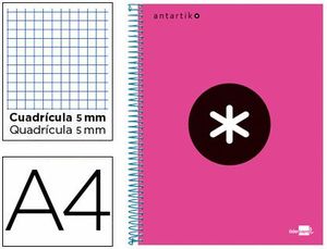 Cuaderno Espiral 5X5 mm A4 Antartik Micro 120 Hj 100 Gr Fucsia