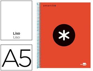 Cuaderno Espiral Liso A5 Antartik Micro 120 Hj 100 Gr Rojo