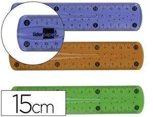 Regla Liderpapel Plastico Flexible de 15 cm Colores Surtidos