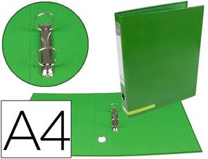Carpeta 2A 25 mm Mixtas Liderpapel A4 Forrado Color System con Ollado y Tarjetero Verde
