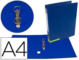 Carpeta 2A 25 mm Mixtas Liderpapel A4 Forrado Color System con Ollado y Tarjetero Azul