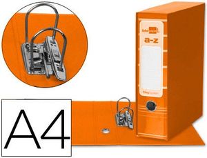 Archivador de Palanca Liderpapel A4 Filing System Forrado sin Rado Lomo 80Mm Naranja con Caja y Com