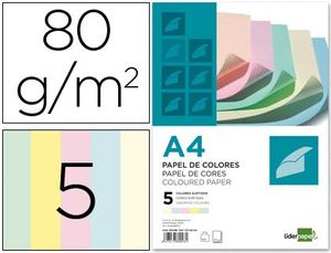 Papel 5 Colores Liderpapel A4 80 Gr Paq 500 ud