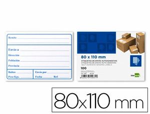 Etiquetas de Envio Liderpapel 80X110Mm Adhesiva Paquete de 100