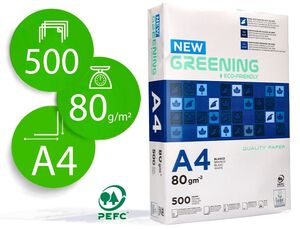 Papel Liderpapel Greening A4 80 Gr Paquete 500 Hojas