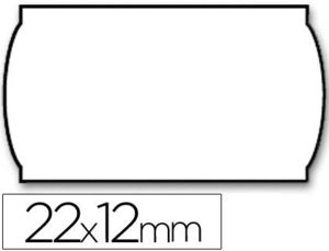 Etiquetas Meto Onduladas 22 X 12 mm Lisa Removible Blanca -Rollo 1500 Etiquetas