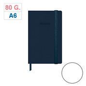 Cuaderno Liso A6 96 Hj 80 Gr C/goma T/d Forrada Azul