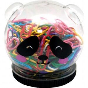 Bola Transparente Panda con Clips de Colores 28 mm
