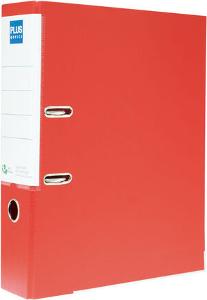 Archivador Plus Office Folio Lomo 80 mm Rojo