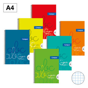 Cuaderno Espiral Cuadricula 4X4 mm A4 Campus 70 Gr 80 Hj T/d Colores Surtidos