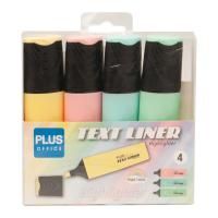 Marcador Fluorescente Plus Office Textliner 3. 2 Pastel Surtidos Blíster 4 ud