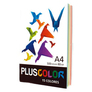 Papel A4 Plus Color 80G 500 Hojas 15 Colores