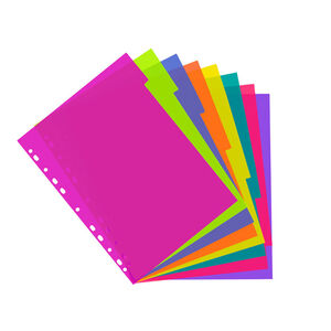 Separadores Plus Office A4+ Pp 8 Colores Traslúcidos