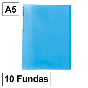 Carpeta Plus Office 5010 A5 10 Fundas Azul