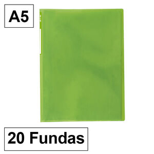 Carpeta Plus Office 5020 A5 20 Fundas Verde