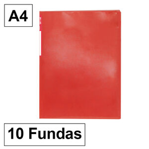Carpeta Plus Office 6010 A4 10 Fundas Rojo