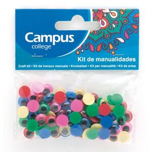 Set Manualidades Campus 100 Ojos Adhesivos Moviles Colores 10 mm