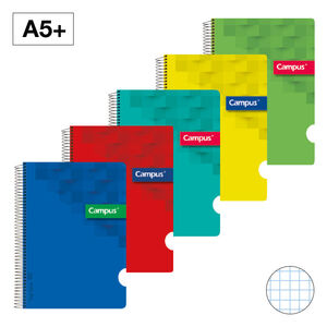 Cuaderno Espiral 4X4 mm A5+ Campus Pp 80 Hj 90 Gr Colores Surtidos