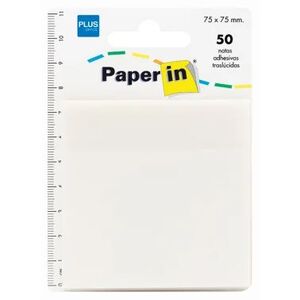 Bloc Notas Adhesivas Traslucidas Paper In Plus Office 75Mmx75Mm Blancas 50 Hojas