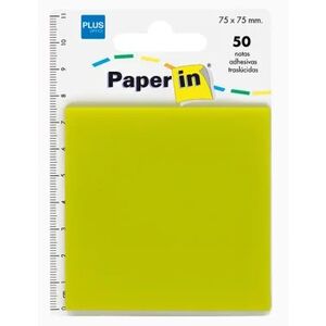 Bloc Notas Adhesivas Traslucidas Paper In Plus Office 75Mmx75Mm Amarillas 50 Hojas