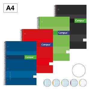 Cuaderno Espiral Liso A4 Campus 160 Hojas Microperforado 70 Gr Tapa Extradura Colores Surtidos
