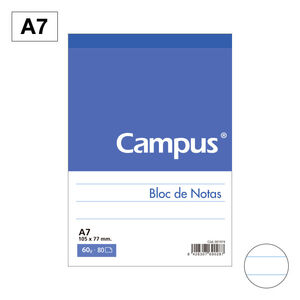 Bloc Notas Microperforado Horizontal Campus A7 60 Gr 80 Hj