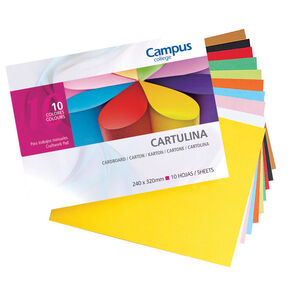 Bloc Cartulinas Campus College Folio 185G. Colores Surtidos
