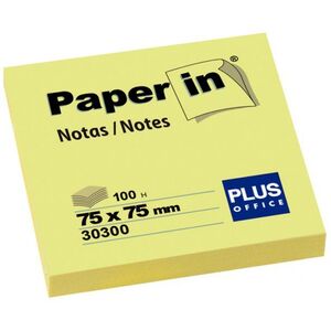 Bloc Notas Adhesivas Paper In Plus Office 75Mmx75Mm Paquete 100 Hojas