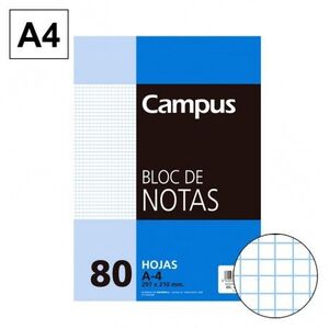 Bloc Notas Microperforado Campus Cuadriculado 4Mm A4 80 Hj 60 Gr