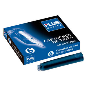Cartucho Pluma Plus Office Azul /6 ud.