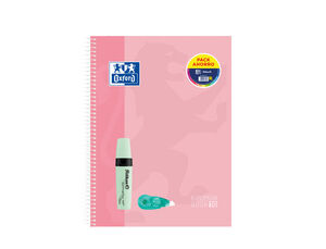 Cuaderno Espiral Europeanbook 10 5X5 mm A4+ 150 Hj 90 Gr T/e Oxford Classic Colores Surtidos + Fancy Roller + Pack Fluorescentes Pelikan 490