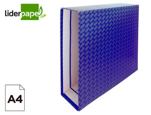 Caja Archivador de Palanca Carton Forrado Elba Din A4 Lomo 85 mm Azul