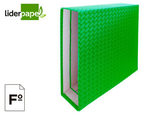 Caja Archivador de Palanca Carton Forrado Elba Folio Lomo 85 mm Verde
