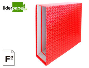 Caja Archivador de Palanca Carton Forrado Elba Folio Lomo 85 mm Rojo