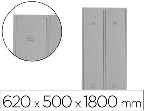 Taquilla Metalica Rocada 300 2 Modulos X 2 Puertas Gris 620X500X1800 mm