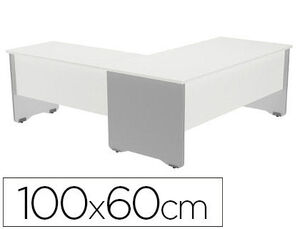 Ala para Mesa Rocada Serie Work 100X60 cm Acabado Ab04 Aluminio/blanco