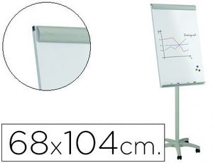 Pizarra Blanca Rocada para Conferencias Metalica Magnetica con Ruedas 68X104 cm