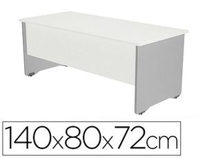 Mesa Oficina Rocada Serie Work 140X80 cm Acabado Ab04 Aluminio/blanco