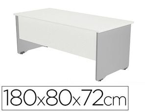 Mesa Oficina Rocada Serie Work 180X80 cm Acabado Ab04 Aluminio/blanco