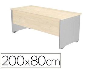 Mesa Oficina Rocada Serie Work 200X80 cm Acabado Ab04 Aluminio/blanco