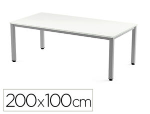 Mesa de Oficina Rocada Executive 2005Ad04 Aluminio/blanco 200X100 cm