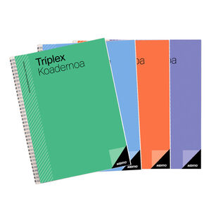 Cuaderno Tríplex Additio Folio Euskera Colores Surtidos