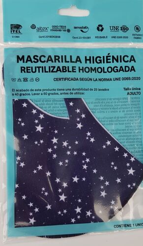 Mascarilla Reutilizable Tela Adulto Estrellitas
