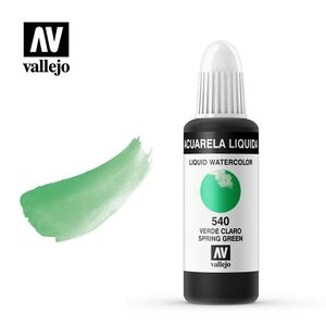 Acuarela Liquida Vallejo 540 Verde Claro Bote 32 Ml