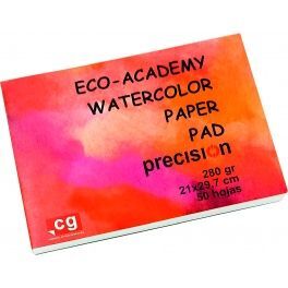 Bloc Encolado Precision Acuarela Gr Medio A4 Eco - Academy