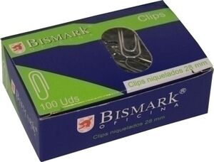 Clip Bismark Nº1,5 (28 mm. ) Niquelado Caja de 100