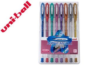 Boligrafo Uni Ball Um-120 Signo 0,7 mm Tinta Gel Estuche 8 Colores Metalizados