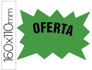 Cartel Cartulina Etiquetas Marcaprecios Verde Fluorescente 160X110 mm -Bolsa de 50 Etiquetas