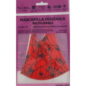 Mascarilla Reutilizable Tela Infantil Araña